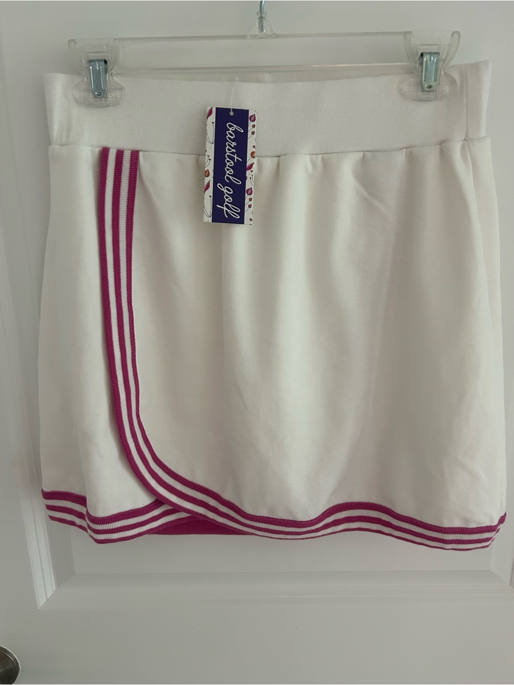 Barstool Golf White Skort with Pink Trim - Women's Active Skirt NWT